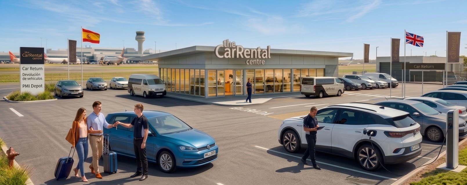 The Car Rental Centre Office Location With An Airport location In Background